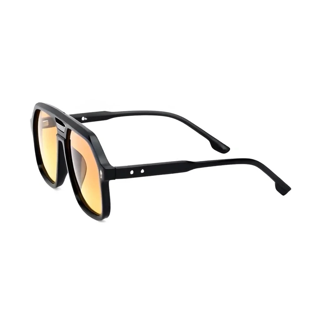 Oversized Aviator Sunglasses Women Yellow Orange Gradient Lens Retro Vintage XXL